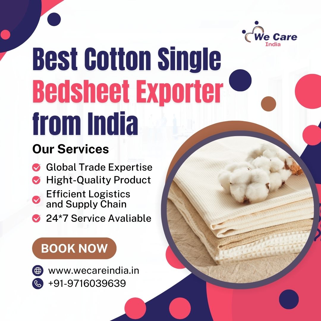 Best Cotton Single Bedsheet Exporter from India